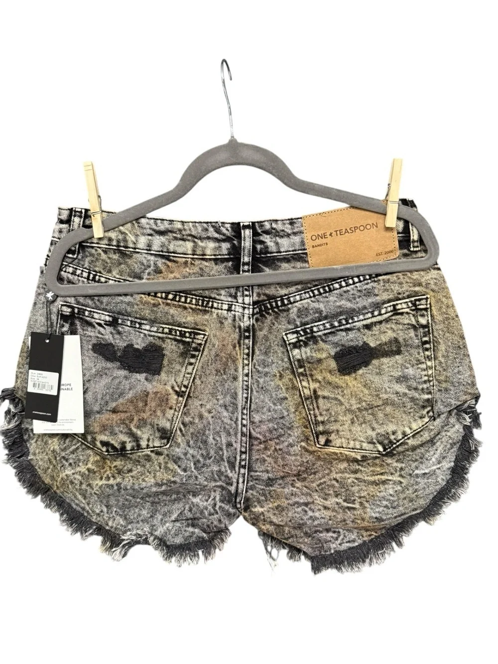 One Teaspoon Sunset Acid Bandits Shorts Size 29 Low Waist Distressed Shorts